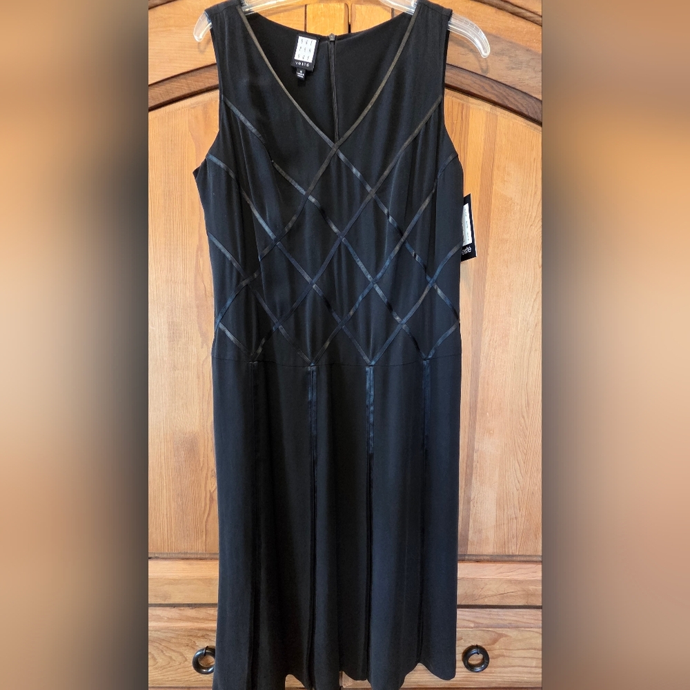 DUE PER DUE VESTE SLEEVELESS BLACK SILK DRESS LINED WOMEN'S SZ 10 MSRP 75% OFF